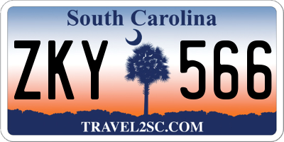 SC license plate ZKY566
