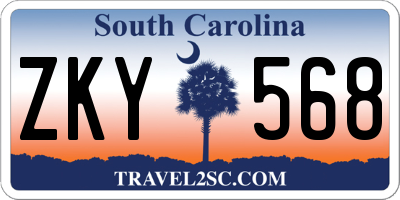 SC license plate ZKY568