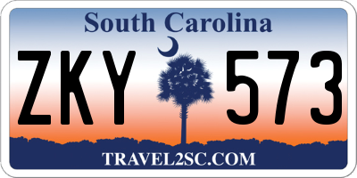 SC license plate ZKY573