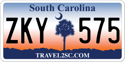 SC license plate ZKY575