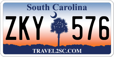 SC license plate ZKY576