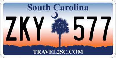 SC license plate ZKY577