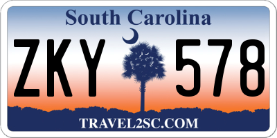 SC license plate ZKY578