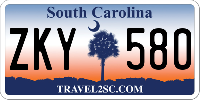 SC license plate ZKY580