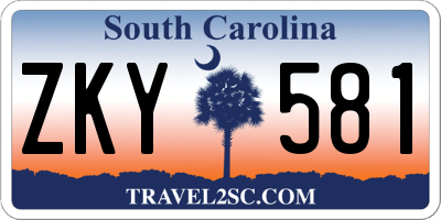 SC license plate ZKY581