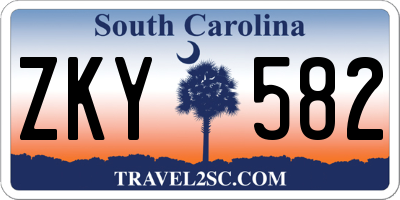 SC license plate ZKY582