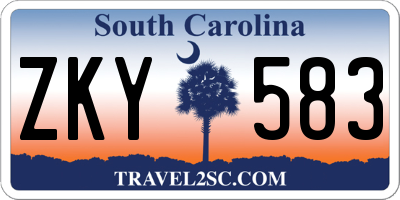 SC license plate ZKY583
