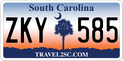 SC license plate ZKY585
