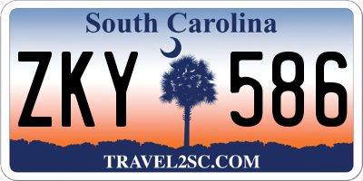 SC license plate ZKY586