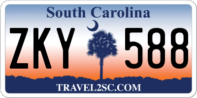 SC license plate ZKY588