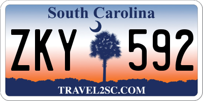 SC license plate ZKY592