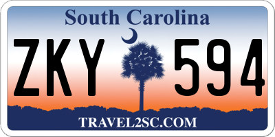 SC license plate ZKY594