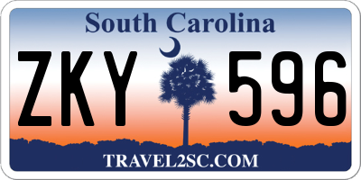 SC license plate ZKY596
