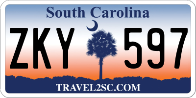 SC license plate ZKY597