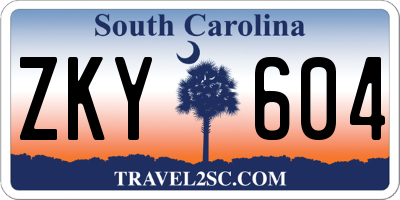 SC license plate ZKY604