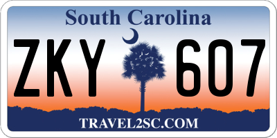 SC license plate ZKY607