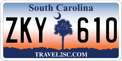 SC license plate ZKY610