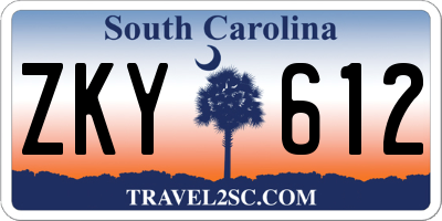 SC license plate ZKY612