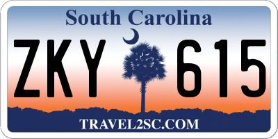 SC license plate ZKY615
