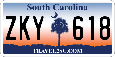 SC license plate ZKY618