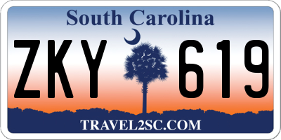 SC license plate ZKY619