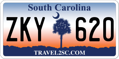 SC license plate ZKY620