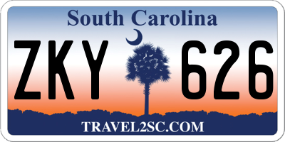 SC license plate ZKY626