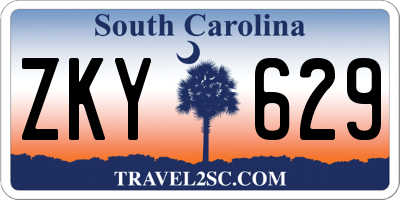 SC license plate ZKY629