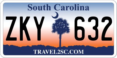 SC license plate ZKY632