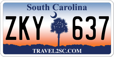 SC license plate ZKY637