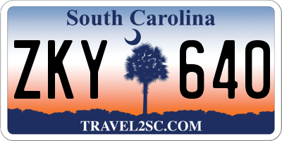 SC license plate ZKY640