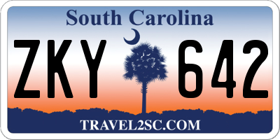 SC license plate ZKY642