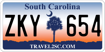 SC license plate ZKY654