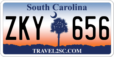 SC license plate ZKY656