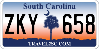 SC license plate ZKY658