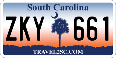 SC license plate ZKY661