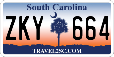 SC license plate ZKY664