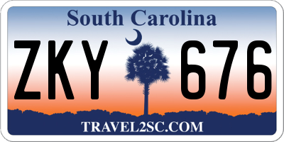SC license plate ZKY676
