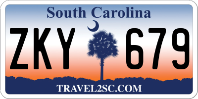 SC license plate ZKY679
