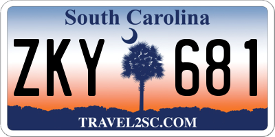 SC license plate ZKY681