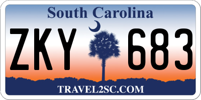 SC license plate ZKY683
