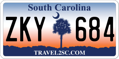 SC license plate ZKY684
