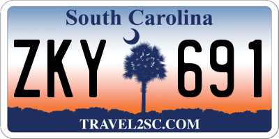 SC license plate ZKY691