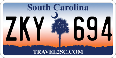 SC license plate ZKY694