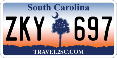 SC license plate ZKY697