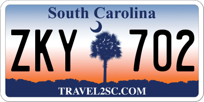 SC license plate ZKY702