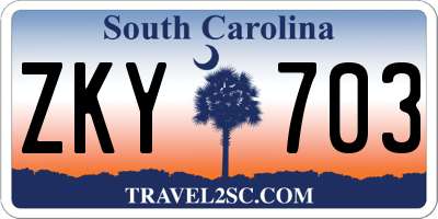 SC license plate ZKY703