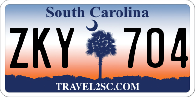SC license plate ZKY704
