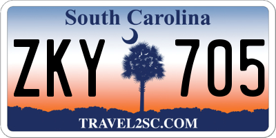 SC license plate ZKY705