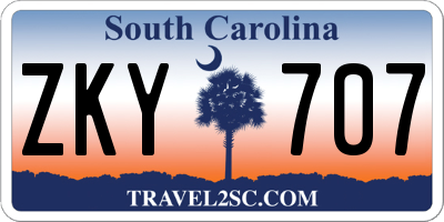 SC license plate ZKY707